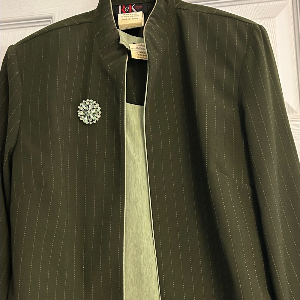 VINTAGE Women's Olive green Pantsuit 3 -piece set - Picture 5 of 17